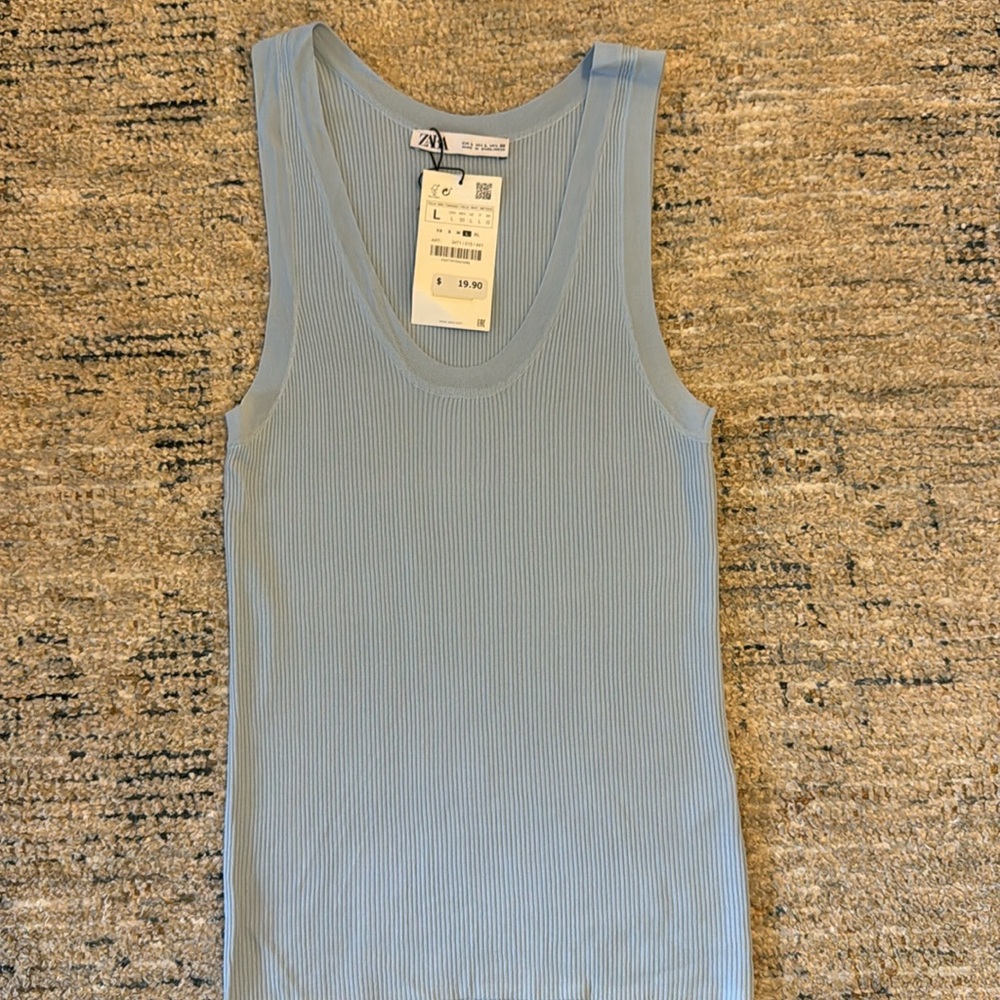 Zara Baby Blue Tqnk Top (size Large)